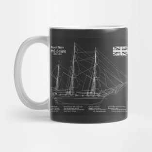 Charles Darwin HMS Beagle Tall Ship - PD Mug